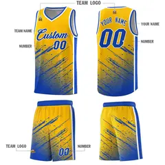 Yellow Royal Splash Basketball Uniforms for Match 5