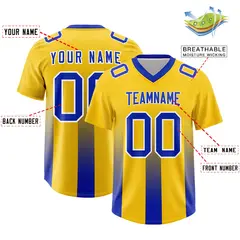 Yellow Royal Vertical Stripe Gradient Team Football Jersey 2