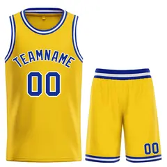 Yellow Royal-White Bull Classic Sets Basketball Jersey 1