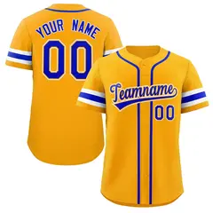 Yellow Royal-White Classic Authentic Baseball Jersey 1