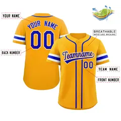 Yellow Royal-White Classic Authentic Baseball Jersey 2