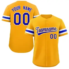 Yellow Royal-White Classic Authentic Baseball Jersey 1