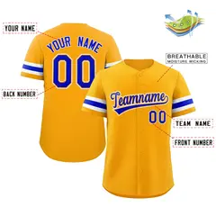 Yellow Royal-White Classic Authentic Baseball Jersey 2