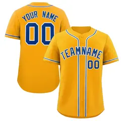 Yellow Royal-White Classic Authentic Baseball Jersey
