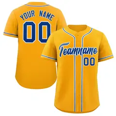 Yellow Royal-White Classic Authentic Baseball Jersey