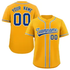 Yellow Royal-White Classic Authentic Baseball Jersey