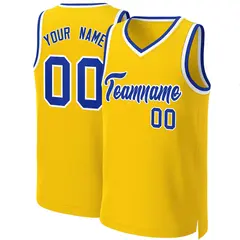 Yellow Royal-White Classic Basketball Jersey