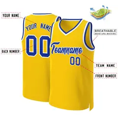 Yellow Royal-White Classic Basketball Jersey 2