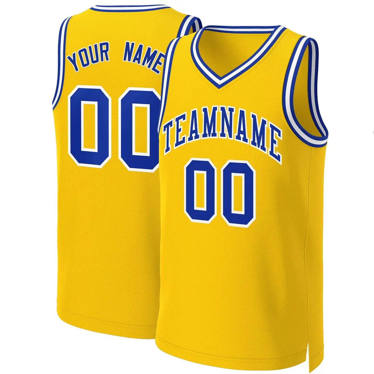 Yellow Royal-White Classic Basketball Jersey