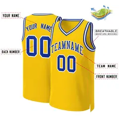 Yellow Royal-White Classic Basketball Jersey 2