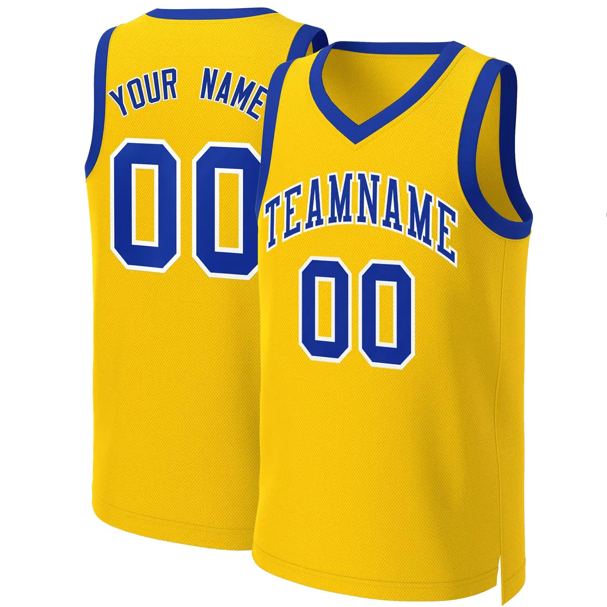 Yellow Royal-White Classic Basketball Jersey