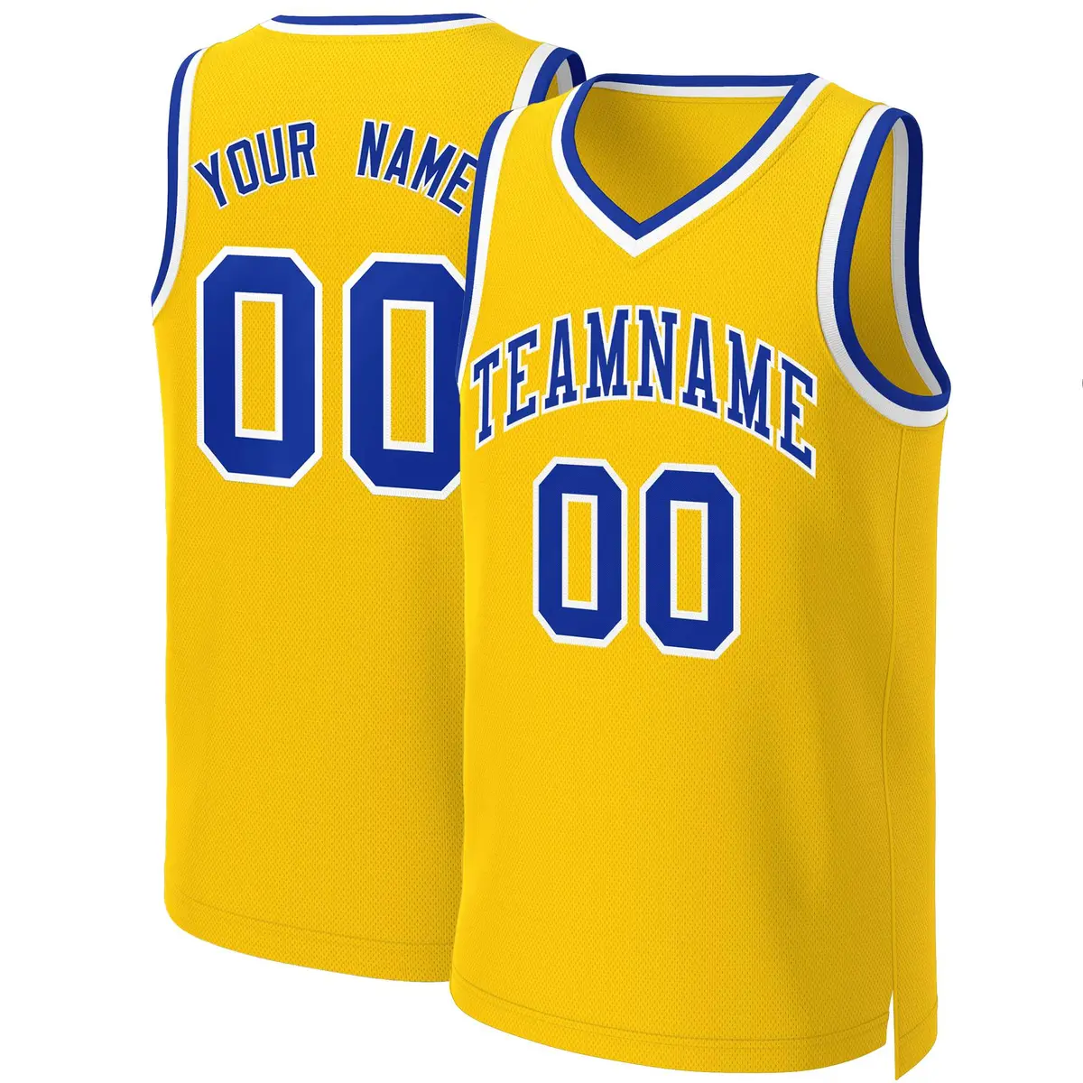 Yellow Royal-White Classic Basketball Jersey