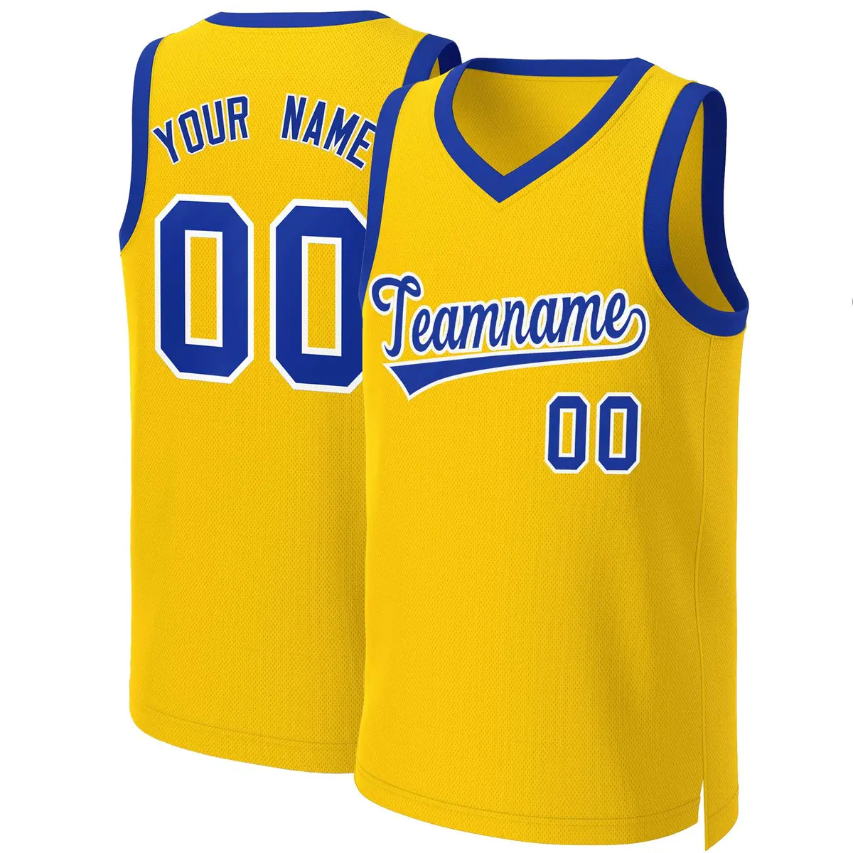 Yellow Royal-White Classic Basketball Jersey