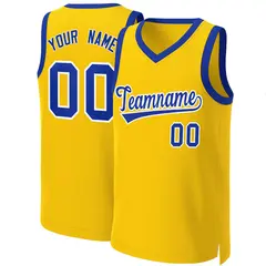 Yellow Royal-White Classic Basketball Jersey 1