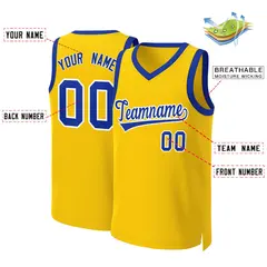 Yellow Royal-White Classic Basketball Jersey 2