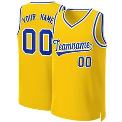 Yellow Royal-White Classic Basketball Jersey 1