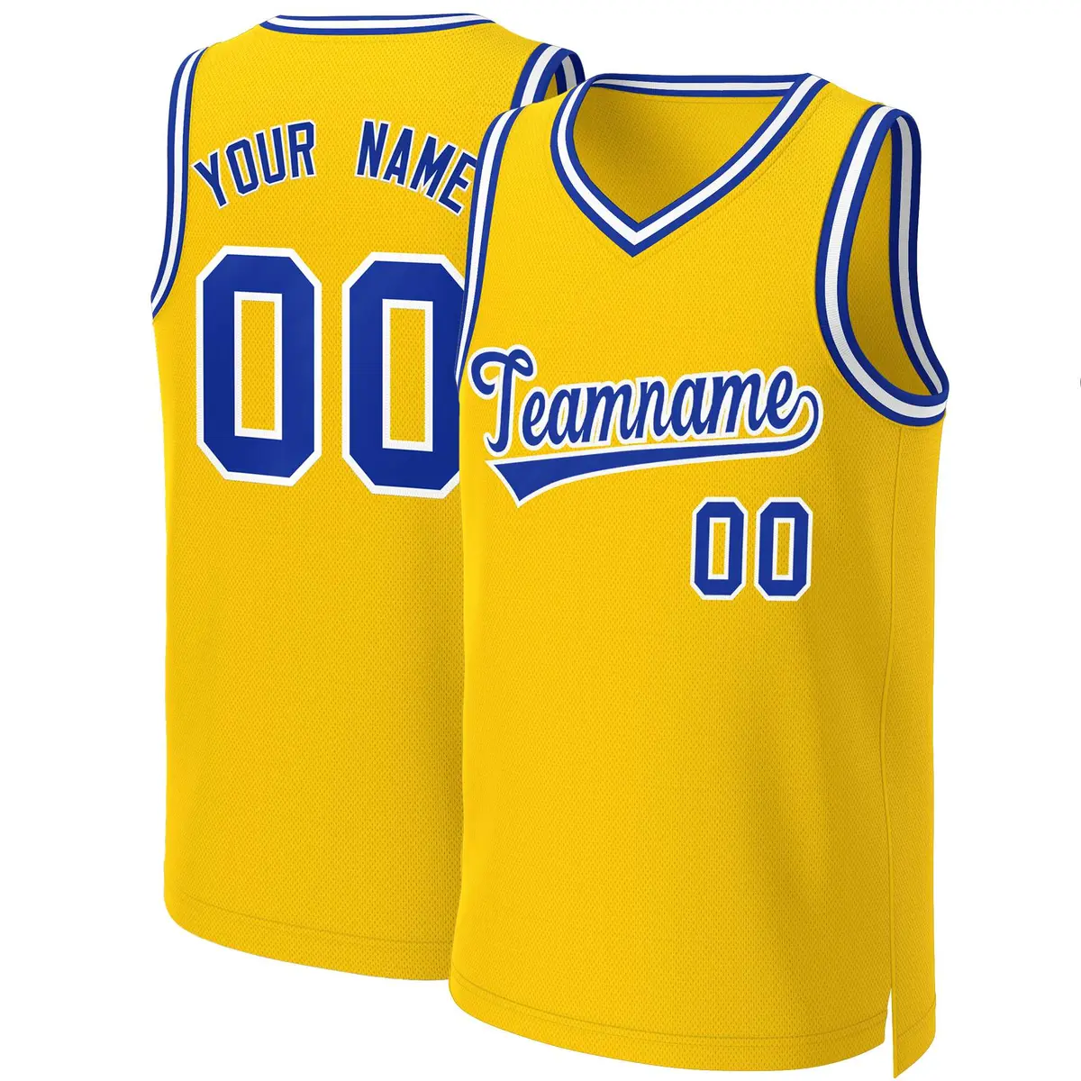 Yellow Royal-White Classic Basketball Jersey
