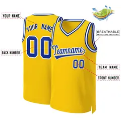 Yellow Royal-White Classic Basketball Jersey 2