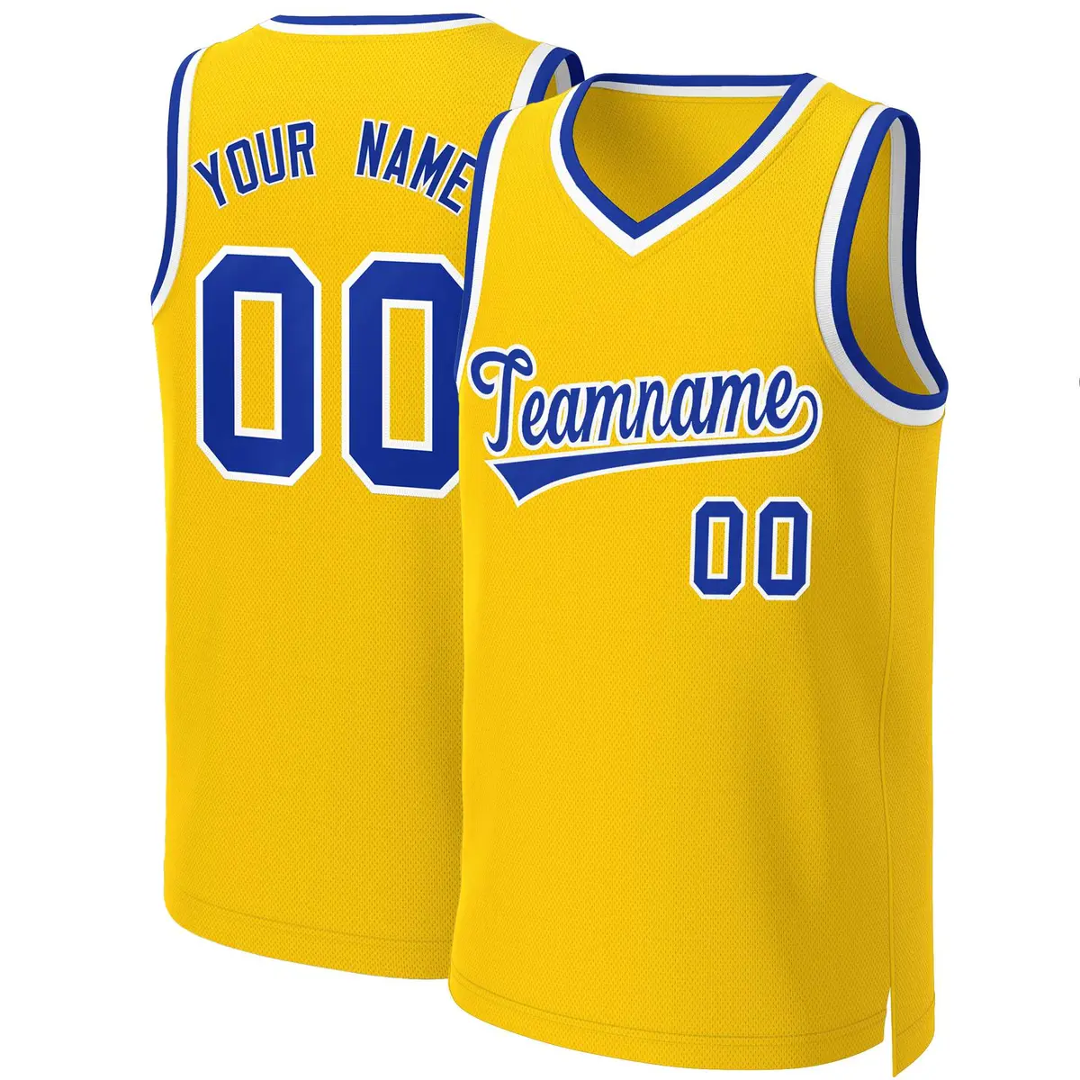 Yellow Royal-White Classic Basketball Jersey