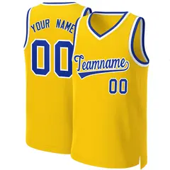 Yellow Royal-White Classic Basketball Jersey 1