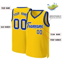 Yellow Royal-White Classic Basketball Jersey 2