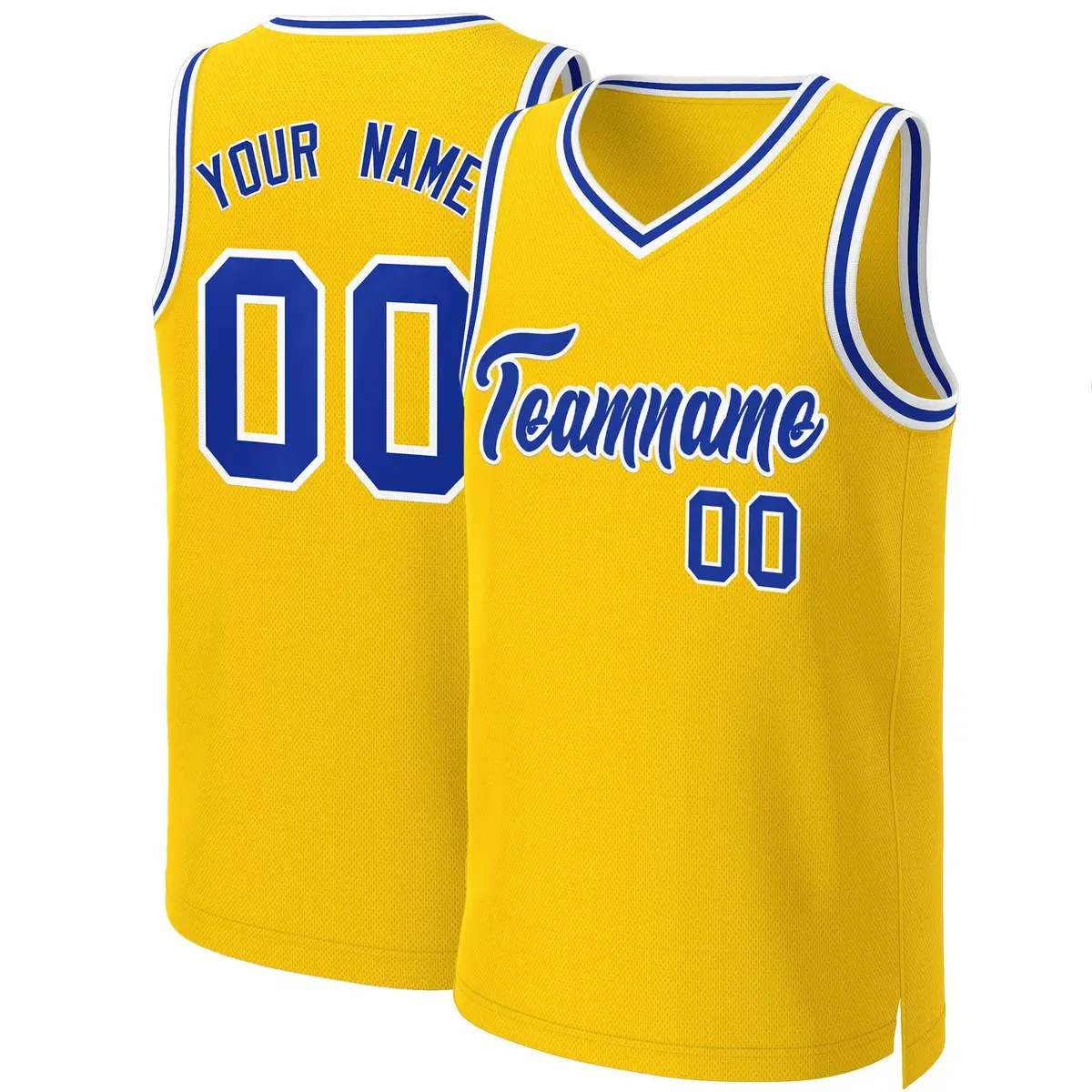 Yellow Royal-White Classic Basketball Jersey