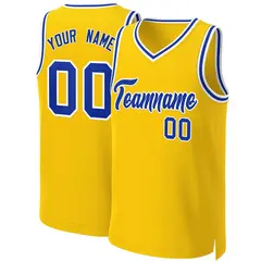 Yellow Royal-White Classic Basketball Jersey 1