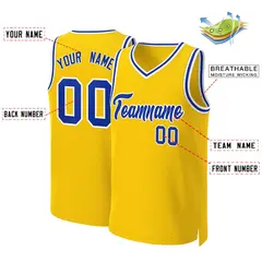 Yellow Royal-White Classic Basketball Jersey 2