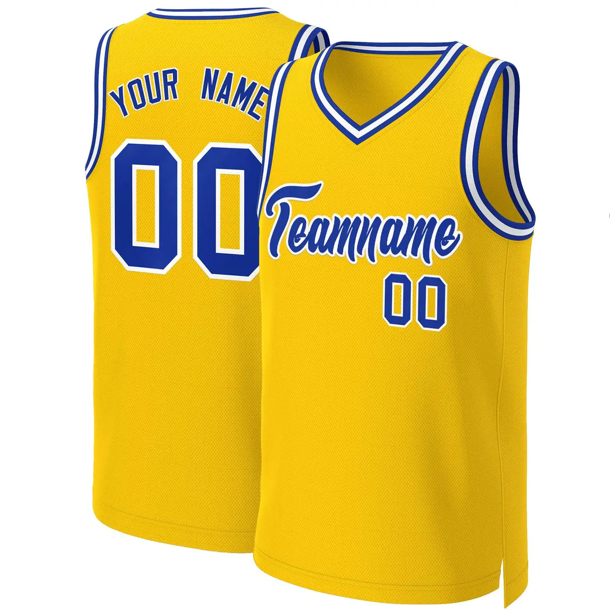 Yellow Royal-White Classic Basketball Jersey