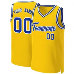 Yellow Royal-White Classic Basketball Jersey