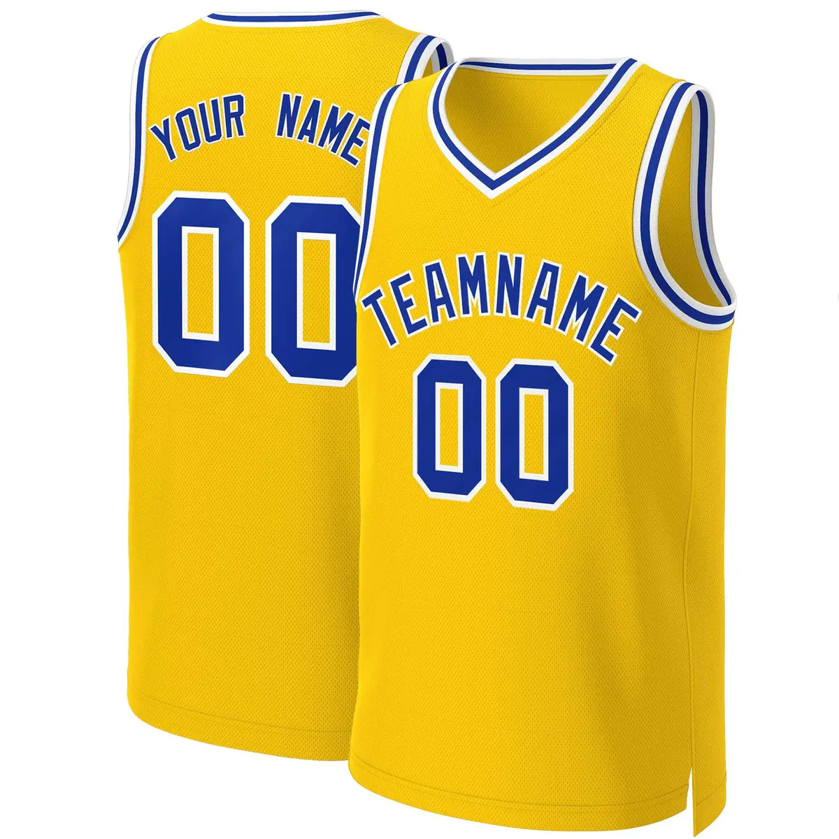 Yellow Royal-White Classic Basketball Jersey