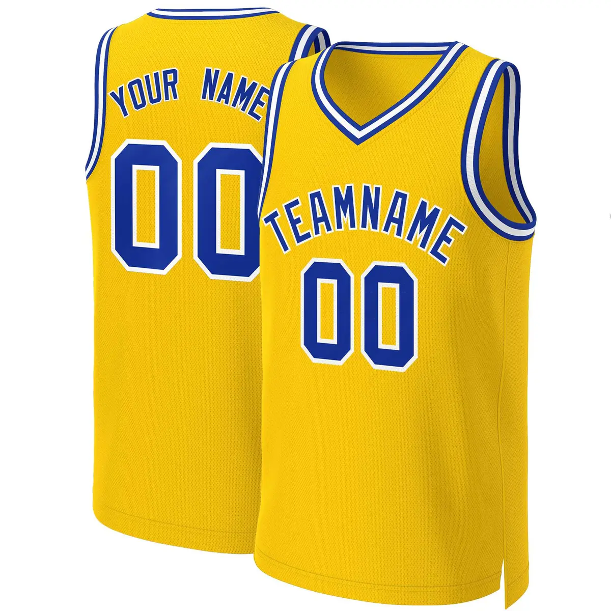 Yellow Royal-White Classic Basketball Jersey