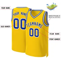 Yellow Royal-White Classic Basketball Jersey 2