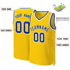 Yellow Royal-White Classic Basketball Jersey 2