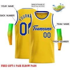 Yellow Royal-White Classic Casual Basketball Jersey 2