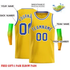 Yellow Royal-White Classic Casual Basketball Jersey 2