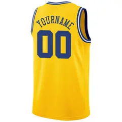 Yellow Royal-White Classic Mesh Sport Basketball Jersey 7