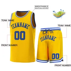 Yellow Royal-White Classic Sets Basketball Jersey 2