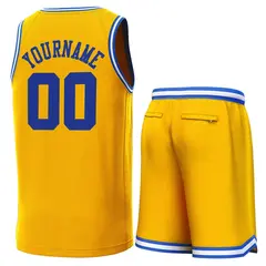 Yellow Royal-White Classic Sets Basketball Jersey 3