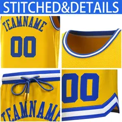 Yellow Royal-White Classic Sets Basketball Jersey 6