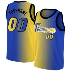 Yellow Royal White Gradient Fashion Basketball Jersey 1