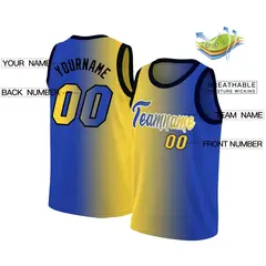 Yellow Royal White Gradient Fashion Basketball Jersey 2