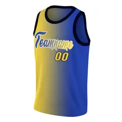 Yellow Royal White Gradient Fashion Basketball Jersey 3