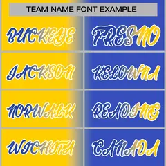 Yellow Royal-White Gradient Letterman Varsity Jacket 3