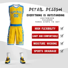 Yellow Royal-White Graffiti Lightning Basketball Jersey 2