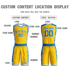 Yellow Royal-White Graffiti Lightning Basketball Jersey 3