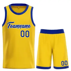 Yellow Royal-White Sets Basketball Jersey 1