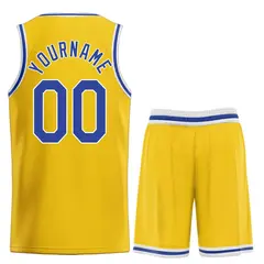 Yellow Royal-White Sets Basketball Jersey 2