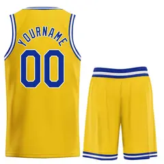Yellow Royal-White Sets Basketball Jersey 2