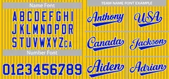 Yellow Royal-White Stripe Authentic Fashion Baseball Jersey 3
